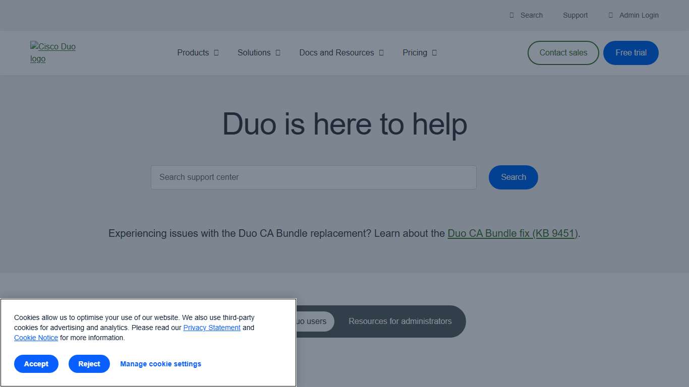 Duo Support: User and Admin Resources Duo Security